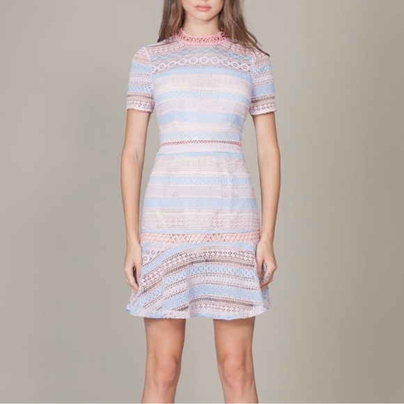 foxiedox Dresses & Skirts - NWT Foxie Dox Clarinca Multi Lilac Lace Mini Dress Size Small
